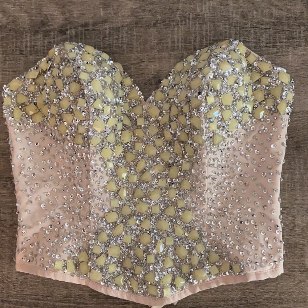 NWOT Terani Couture Beaded Corset Top, Small